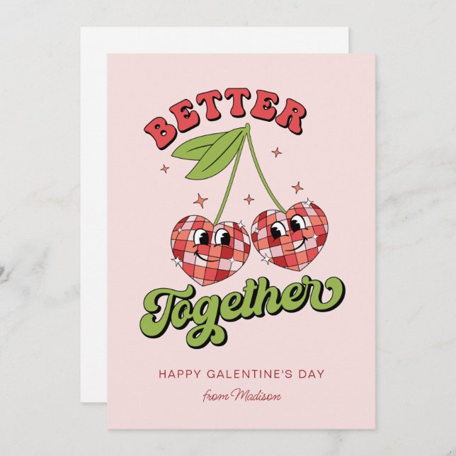 Convites Cherry do Namorados da Disco melhor (Frente/Verso)