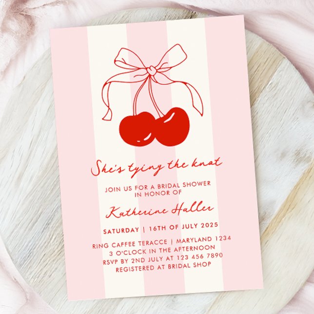 Convites Cherry Ela é Chá de panela Casando (Criador carregado)