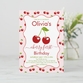 Convites Cherry First Birthday Cherries primeiro aniversari
