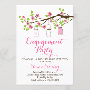 Convites Cherry floresce a festa de noivado de casamento do