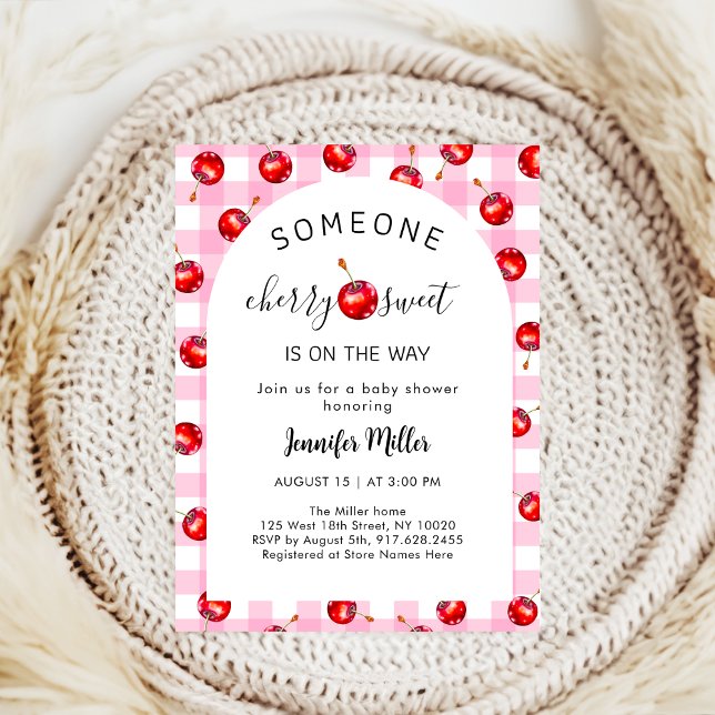 Convites Cherry Heart Chá de fraldas (Criador carregado)