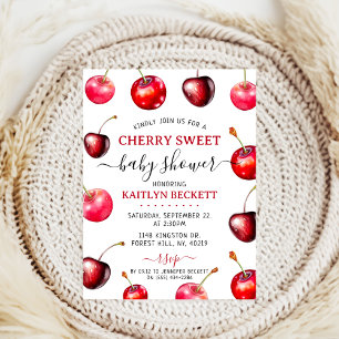 Convites Cherry Heart Chá de fraldas