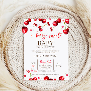 Convites Cherry Heart Chá de fraldas