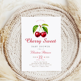 Convites Cherry Heart Chá de fraldas