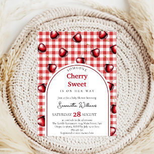 Convites Cherry Heart Chá de fraldas