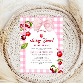 Convites Cherry Heart Chá de fraldas