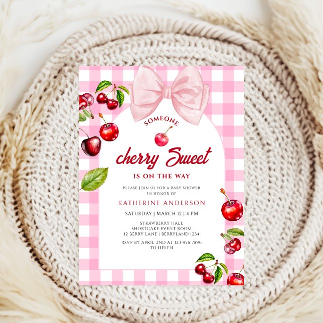 Convites Cherry Heart Chá de fraldas (Criador carregado)