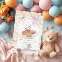 Cherry Little Cutie Pie Pastel Gingham Chá de fral