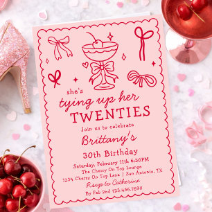 Convites Cherry Martini Amarrando Meus Vinte Anos 30º Anive