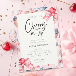 Convites Cherry no Chá de fraldas de coquete do Arco Rosa S