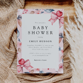 Convites Cherry no Chá de fraldas de coquete do Arco Rosa S