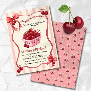 Convites Cherry no Chá de fraldas superior do Arco