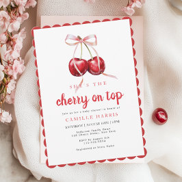 Convites Cherry no Top Girl Chá de fraldas Invance