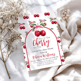 Convites Cherry no topo Arco cor-de-rosa