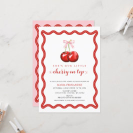 Convites Cherry no topo Arco cor-de-rosa