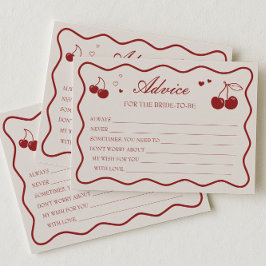 Convites Cherry On Top Bridal Shower Advice Card