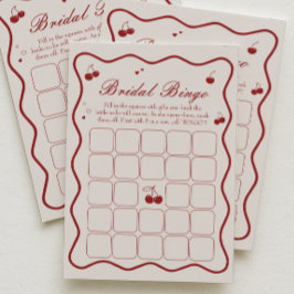 Convites Cherry On Top Bridal Shower Bingo Game Card
