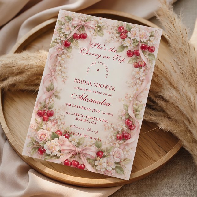 Convites Cherry On Top Garden Romance Bridal Shower (Criador carregado)