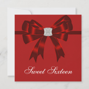 Convites Cherry Red Sweet 16 Festa de aniversário