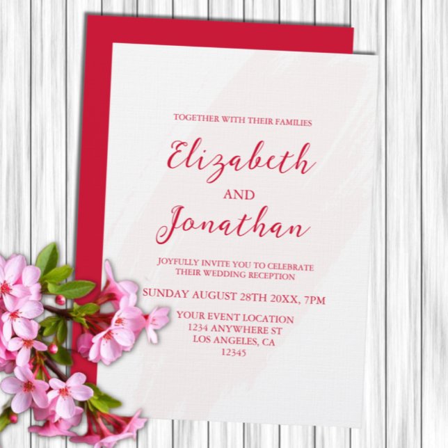 Convites Cherry Red Wedding Reception (Criador carregado)