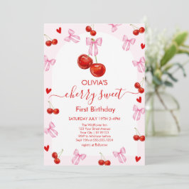 Convites Cherry Sweet Birthday Cherries 1st Birthday