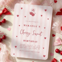 Convites Cherry Sweet Coquette Girl Birthday