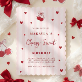 Convites Cherry Sweet Coquette Girl Birthday