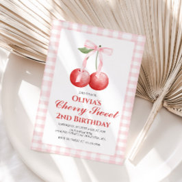 Convites Cherry Sweet Pink Arco pré-ppy aniversário