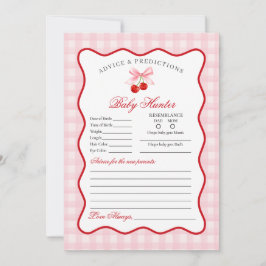 Convites Cherry Sweet Pink Coquette Advice para Bebê Card