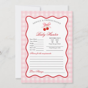 Convites Cherry Sweet Pink Coquette Advice para Bebê Card