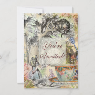 Convites Cheshire Cat Alice Wonderland Classic