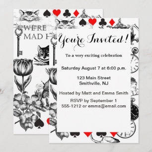 Convites Cheshire Cat Classic Alice em Maravilderland