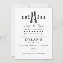 Convites Chess Game Night Anythday qualquer Aniversário de