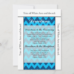 Convites Chevron Blues de placa direcional 3,5x6