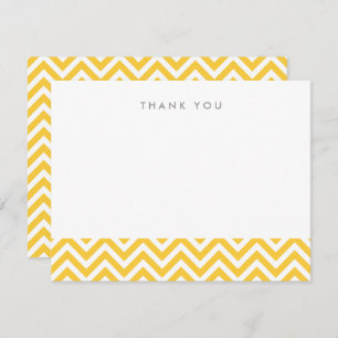 Convites Chevron Simples Amarelo Obrigado Nota Placas