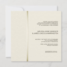 Convites Chevron subtil Ecru no barato moderno do marfim