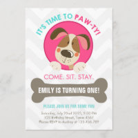 Chevron-turquoise rosa-rosado-convite para cães