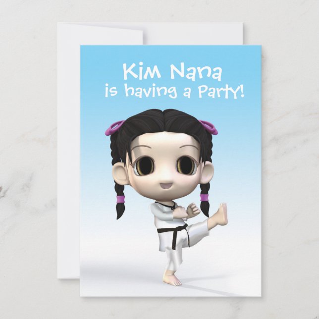 Convites Chibi Taekwondo (Frente)