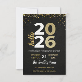 Convites Chic 2026 Festa de Ano Novo Dourado Brilhante Pret