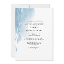 Chic Abstrato Azul Floral Branco