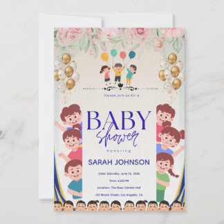 Convites Chic Baby Shower Invitation | Elegant Floral