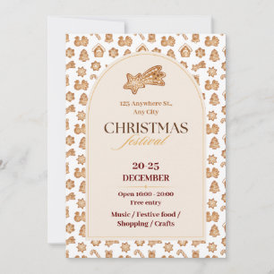 Convites Chic Beige, Brown, Gingerpão Ilustrado