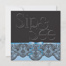 Convites Chic Black Lace e Blue Sip e veja 2