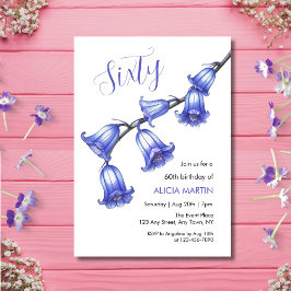 Convites Chic Bluebell Flower Blossom 60º Aniversário