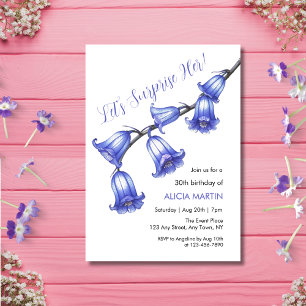 Convites Chic Bluebell Flower Blossom Surpresa Aniversário