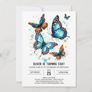 Convites Chic Boho Butterfly Boy Birthday