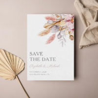 Chic Boho Floral Pampas Grass Salvar a Data