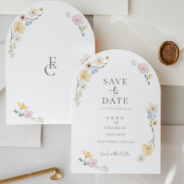 Convites  Chic Boho Wildflowers Wedding Save the Date