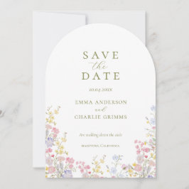 Convites Chic Boho wildflowers Wedding Save the Date