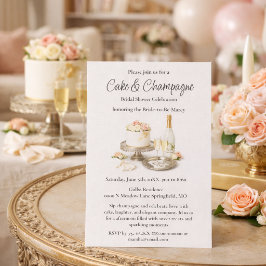 Convites Chic Bolo e Champanhe Bridal Shower
